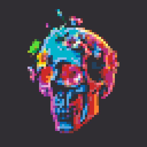 Neon Skull mosaic
